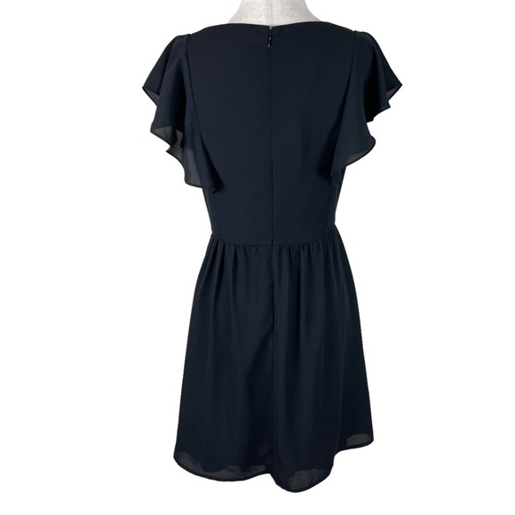 Everly Black Flutter Sleeve Dress - Picture 4 of 11